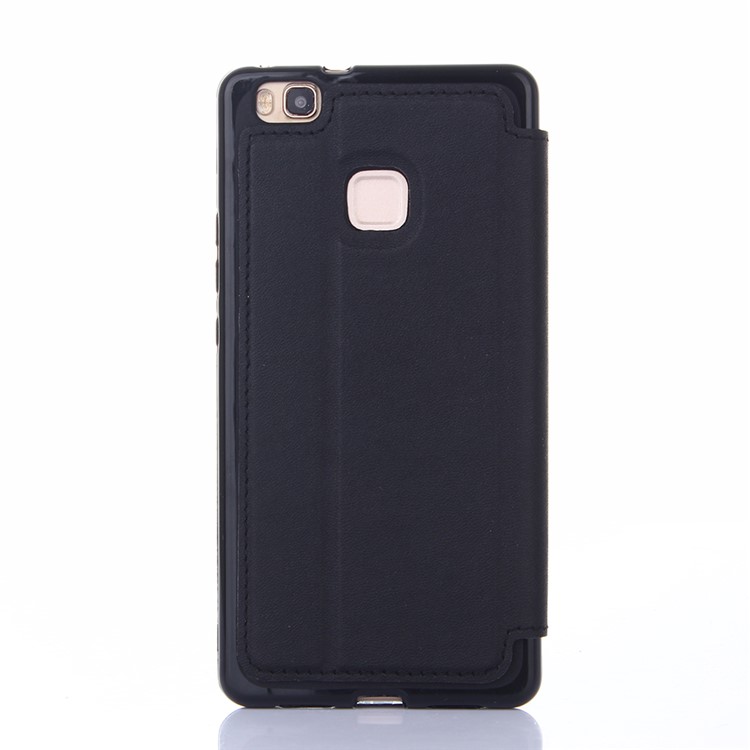 Crown Grid Pattern Leather Card Holder Stand Case for Huawei P9 Lite / G9 Lite - Black-3