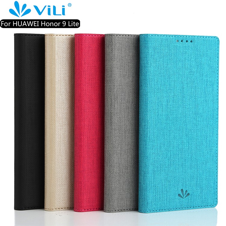 VILI DMX Cross Texture Card Holder Leather Stand Case for Huawei Honor 9 Lite/Honor 9 Youth Edition - Black-4
