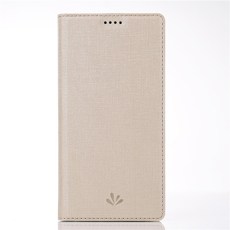 VILI DMX Cross Texture Card Holder Leather Stand Casing for Huawei Honor 9 Lite/Honor 9 Youth Edition - Gold-2