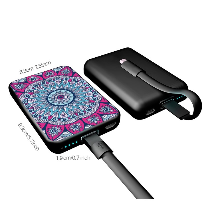 Cartoon Series Portable 10000mAh Power Bank for Samsung, iPhone, Huawei etc. - Mandala Pattern-8