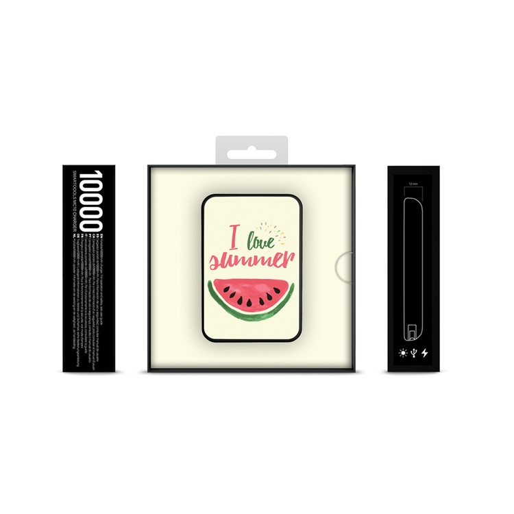 Cartoon Series Portable 10000mAh External Backup Charger for Samsung, iPhone, Huawei etc. - Watermelon and Words-10