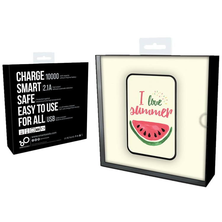 Cartoon Series Portable 10000mAh External Backup Charger for Samsung, iPhone, Huawei etc. - Watermelon and Words-11