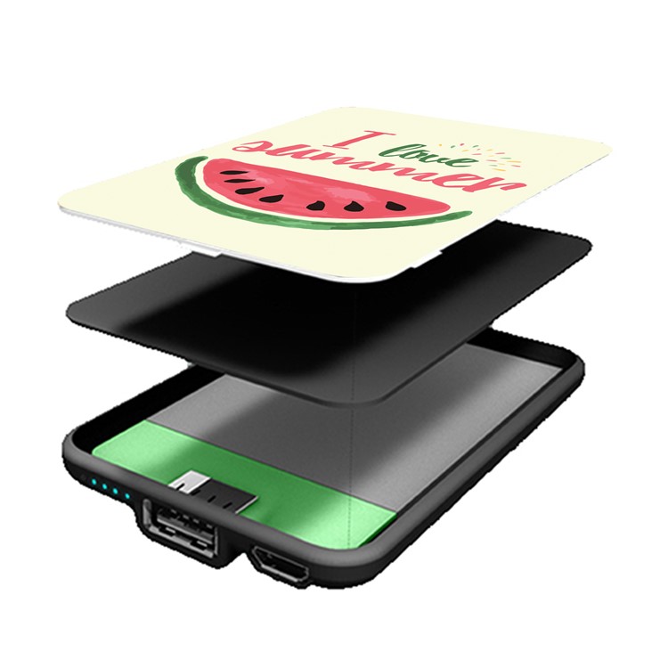 Cartoon Series Portable 10000mAh External Backup Charger for Samsung, iPhone, Huawei etc. - Watermelon and Words-6