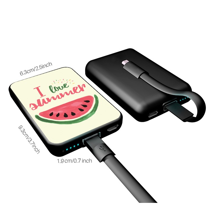 Cartoon Series Portable 10000mAh External Backup Charger for Samsung, iPhone, Huawei etc. - Watermelon and Words-7
