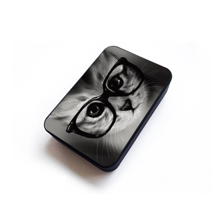 Cartoon Series Portable 10000mAh Power Bank Backup Battery Charger for Samsung, iPhone, Huawei etc. - Cat Wearing Glasses-5
