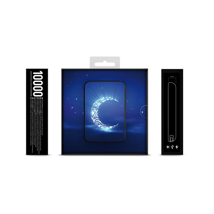 Cartoon Series 10000mAh 2.1A Portable Power Bank for Samsung, iPhone, Huawei etc. - Moon-10