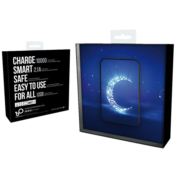 Cartoon Series 10000mAh 2.1A Portable Power Bank for Samsung, iPhone, Huawei etc. - Moon-11