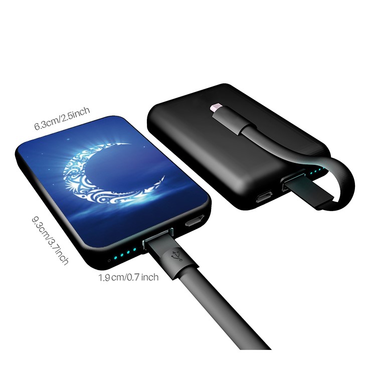 Cartoon Series 10000mAh 2.1A Portable Power Bank for Samsung, iPhone, Huawei etc. - Moon-7