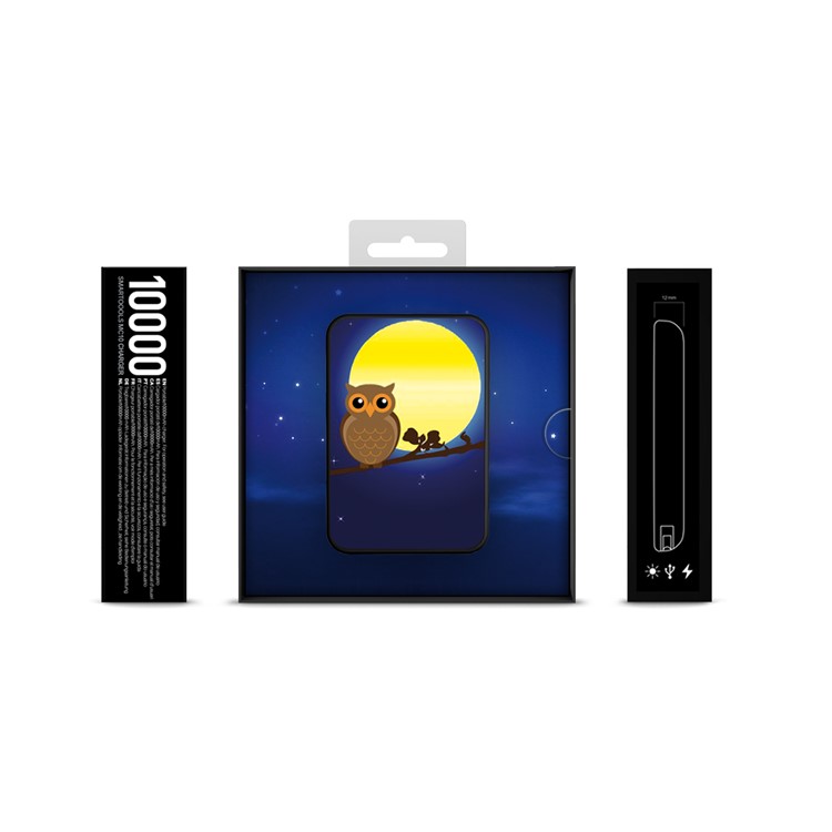 Cartoon Series Portable 10000mAh Power Bank for Samsung, iPhone, Huawei etc. - Owl on the Branch-10