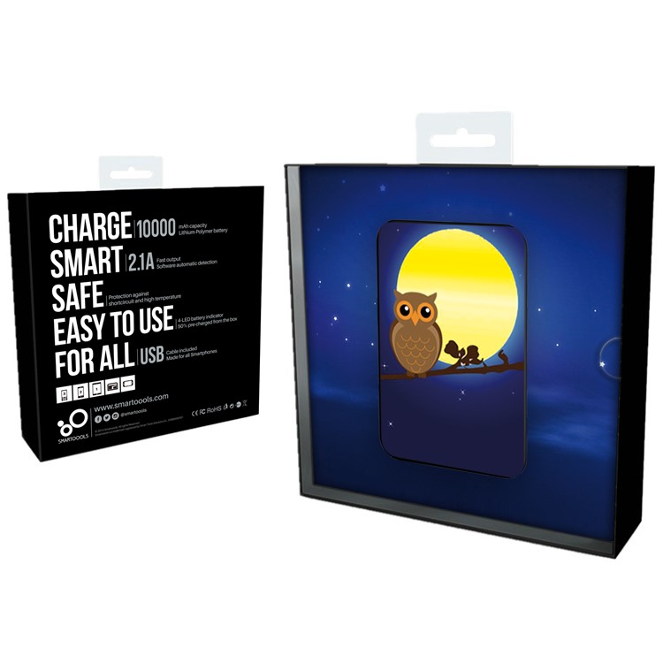 Cartoon Series Portable 10000mAh Power Bank for Samsung, iPhone, Huawei etc. - Owl on the Branch-11