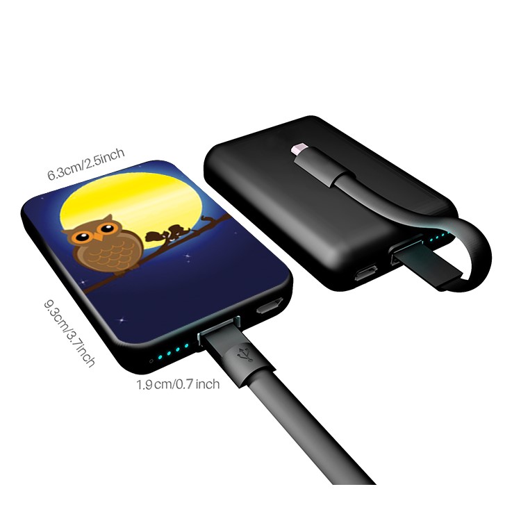 Cartoon Series Portable 10000mAh Power Bank for Samsung, iPhone, Huawei etc. - Owl on the Branch-7