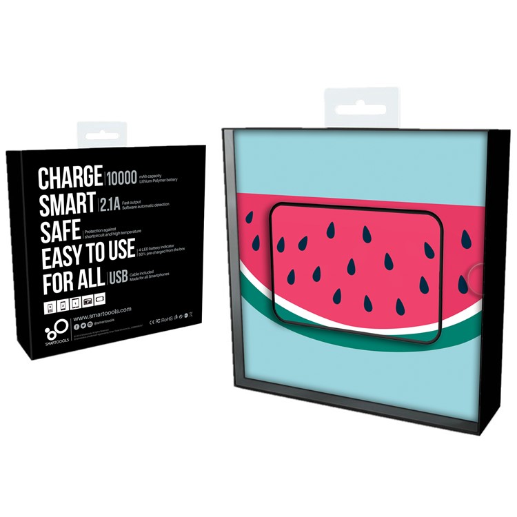 Cartoon Series Portable 10000mAh 2.1A Li-polymer Power Bank for Samsung, iPhone, Huawei etc. - Watermelon-11