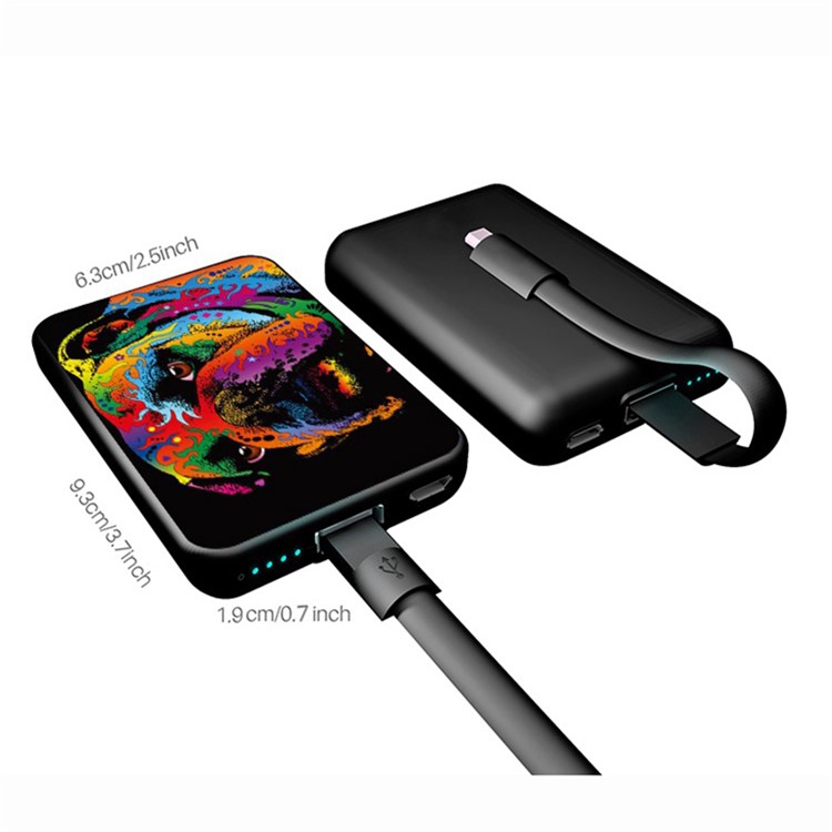 Cartoon Series 10000mAh Portable Travel Power Bank - Colorful Dog-4