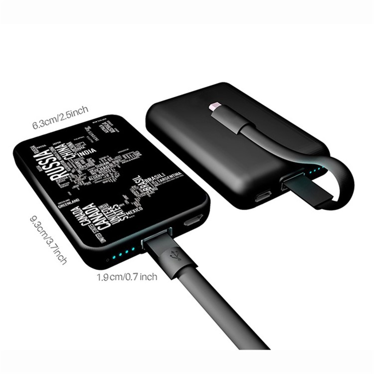 Cartoon Series 10000mAh Portable Travel Power Bank - White Letters-4