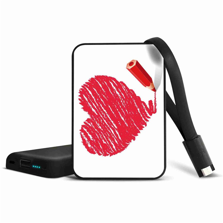 Cartoon Series 10000mAh Portable Travel Power Bank - Love Heart Drawing-1
