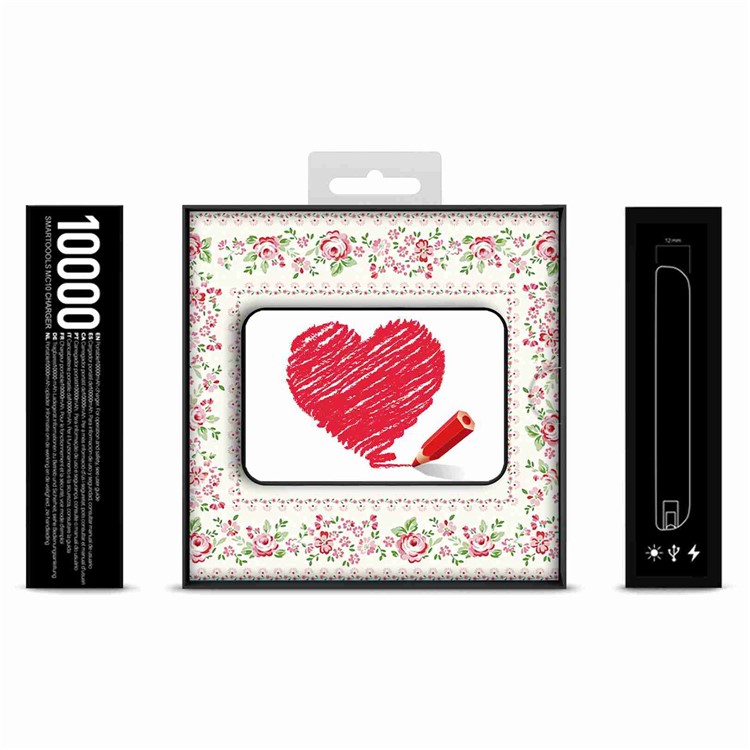 Cartoon Series 10000mAh Portable Travel Power Bank - Love Heart Drawing-11