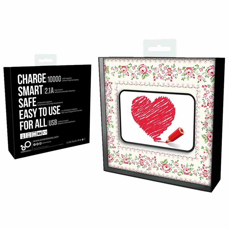 Cartoon Series 10000mAh Portable Travel Power Bank - Love Heart Drawing-12