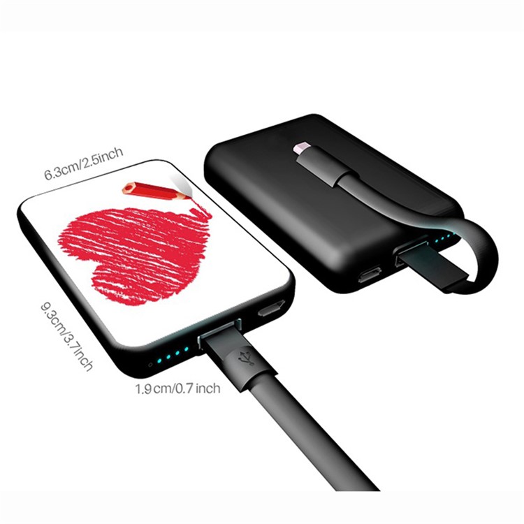 Cartoon Series 10000mAh Portable Travel Power Bank - Love Heart Drawing-4