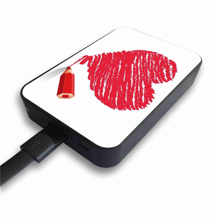 Cartoon Series 10000mAh Portable Travel Power Bank - Love Heart Drawing-5