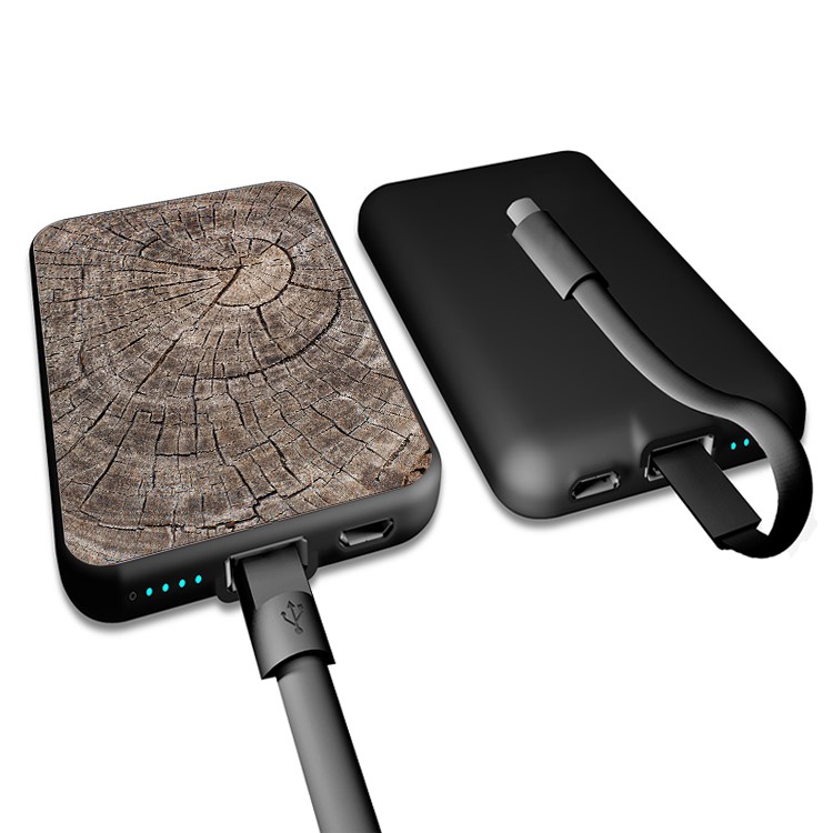 Cartoon Series 10000mAh Portable Travel Power Bank - Wood Skin-1