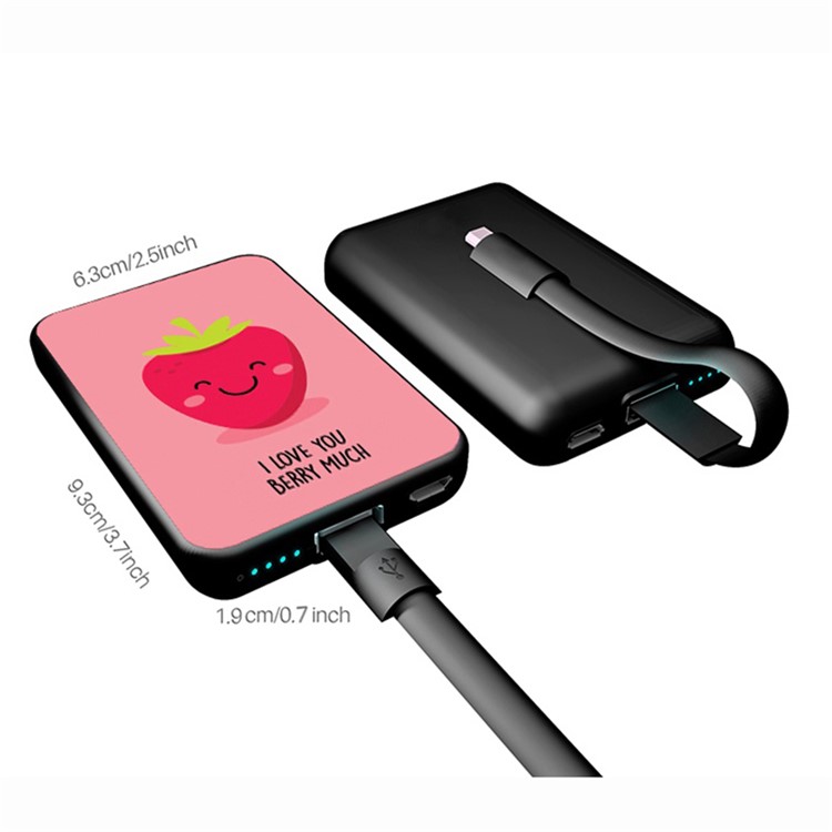 Cartoon Series 10000mAh Portable Travel Power Bank - Strawberry-4