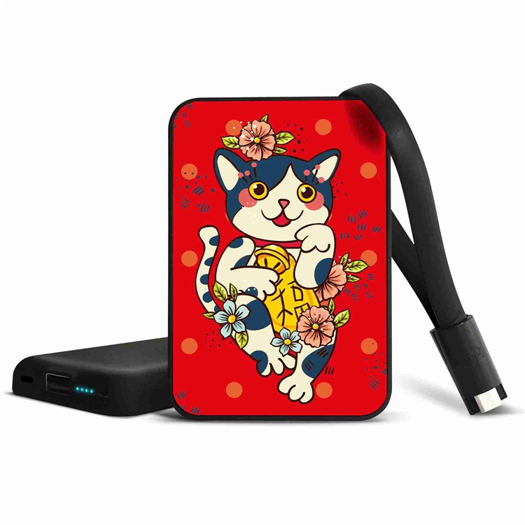 Cartoon Series 10000mAh Portable Travel Power Bank - Cat Smiling-1