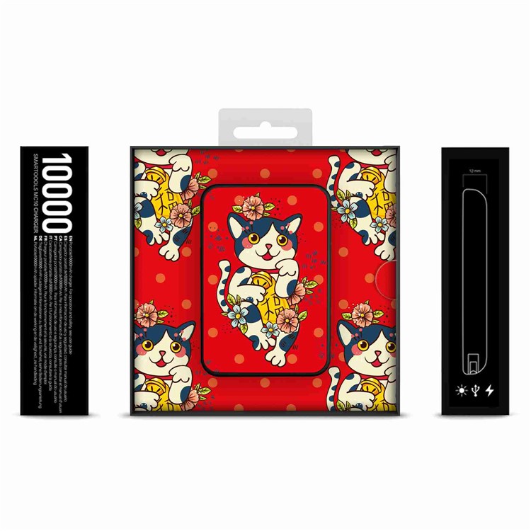 Cartoon Series 10000mAh Portable Travel Power Bank - Cat Smiling-11