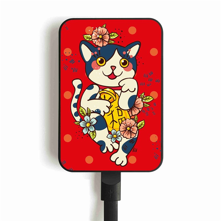Cartoon Series 10000mAh Portable Travel Power Bank - Cat Smiling-8