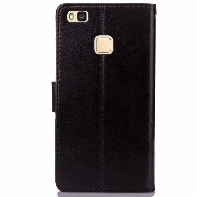 Imprint Lucky Clover Magnetic Wallet PU Leather Stand Cover for Huawei P9 Lite/G9 Lite - Black-7