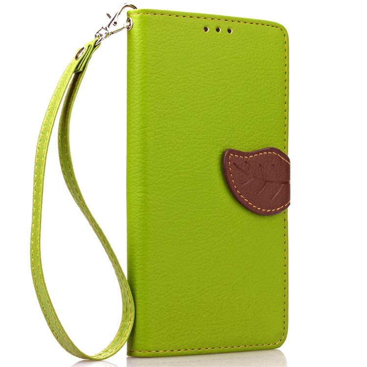Leaf Shape Magnetic Flap Leather Stand Cover with Card Slots for Huawei P9 Lite / G9 Lite - Green-4