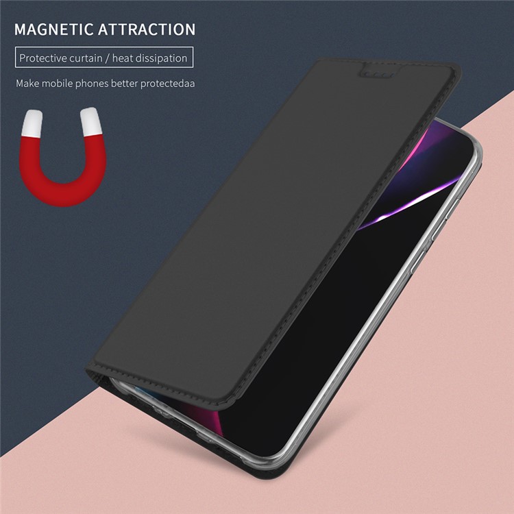 Card Holder Auto-absorbed Leather Cell Phone Case with Stand for Huawei P20 - Black-6