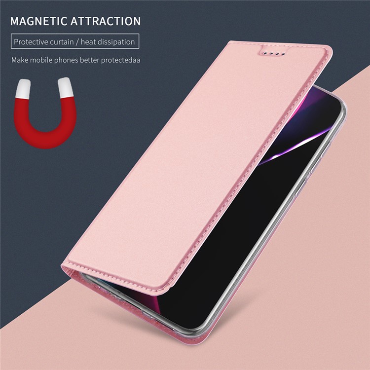 Card Holder Auto-absorbed Leather Cell Phone Cover with Stand for Huawei P20 - Rose Gold-5