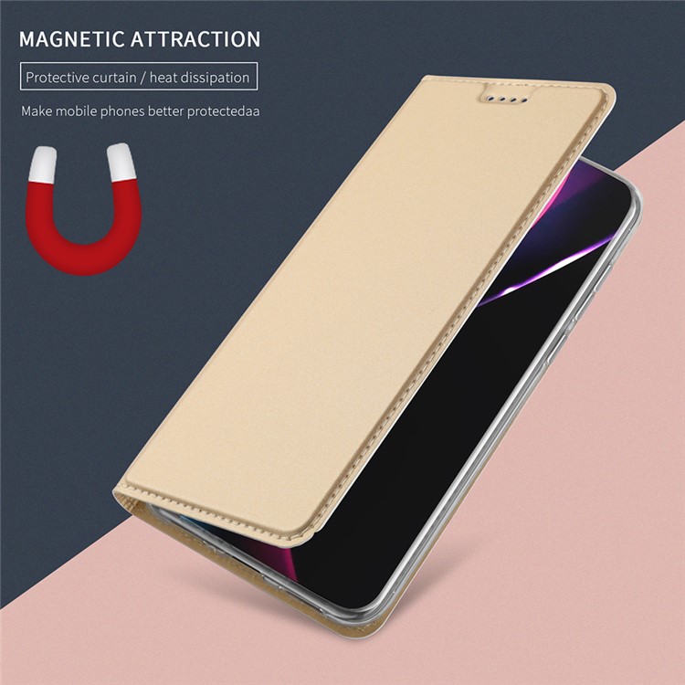 Card Holder Auto-absorbed Leather Cell Phone Shell with Stand for Huawei P20 - Gold-5