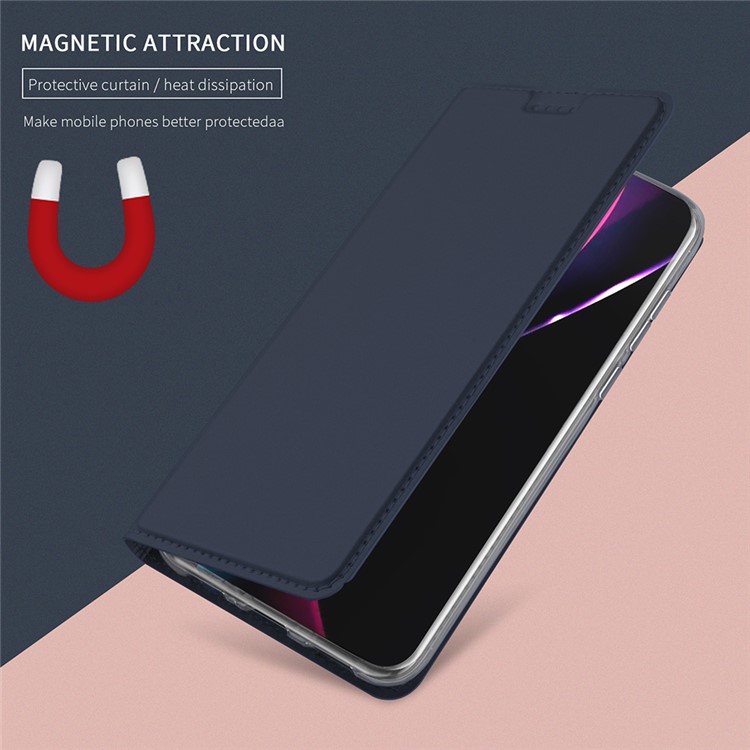 Card Holder Auto-absorbed Leather Cell Phone Casing with Stand for Huawei P20 - Dark Blue-5