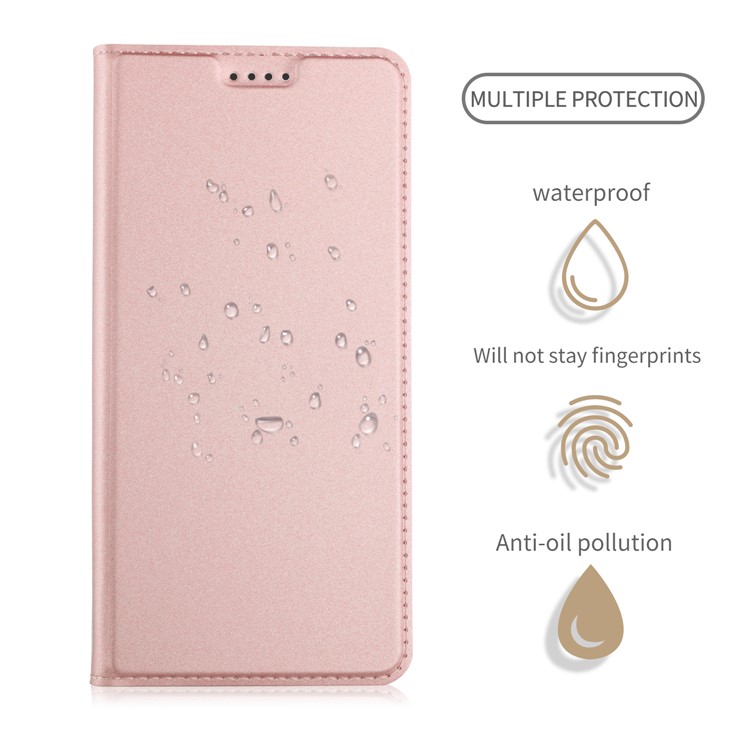 Card Holder Auto-absorbed Leather Cell Phone Cover with Stand for Huawei P20 Pro - Rose Gold-2