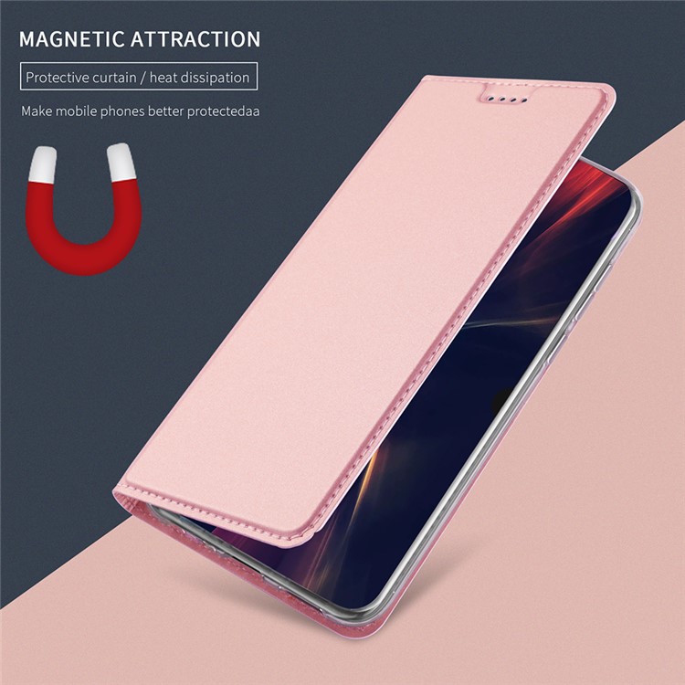 Card Holder Auto-absorbed Leather Cell Phone Cover with Stand for Huawei P20 Pro - Rose Gold-6