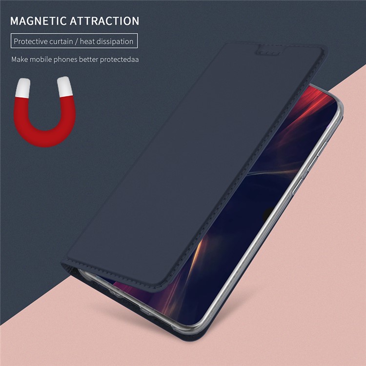 Card Holder Auto-absorbed Leather Cell Phone Casing with Stand for Huawei P20 Pro - Dark Blue-6
