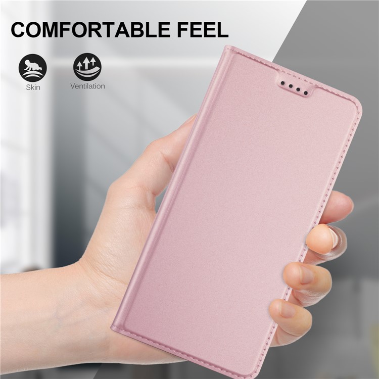 Flip Leather Card Holder Smart Phone Cover for Huawei P Smart / Enjoy 7S - Rose Gold-3