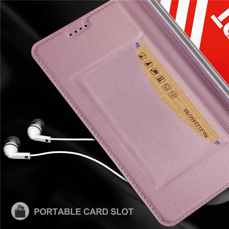 Flip Leather Card Holder Smart Phone Cover for Huawei P Smart / Enjoy 7S - Rose Gold-5