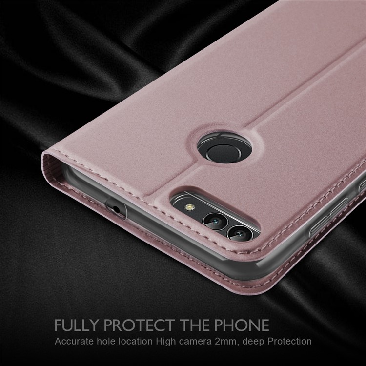Flip Leather Card Holder Smart Phone Cover for Huawei P Smart / Enjoy 7S - Rose Gold-8