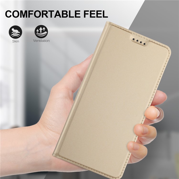 Flip Leather Card Holder Smart Phone Shell for Huawei P Smart / Enjoy 7S - Gold-3