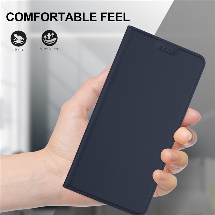 Flip Leather Card Holder Smart Mobile Casing for Huawei P Smart / Enjoy 7S - Dark Blue-3