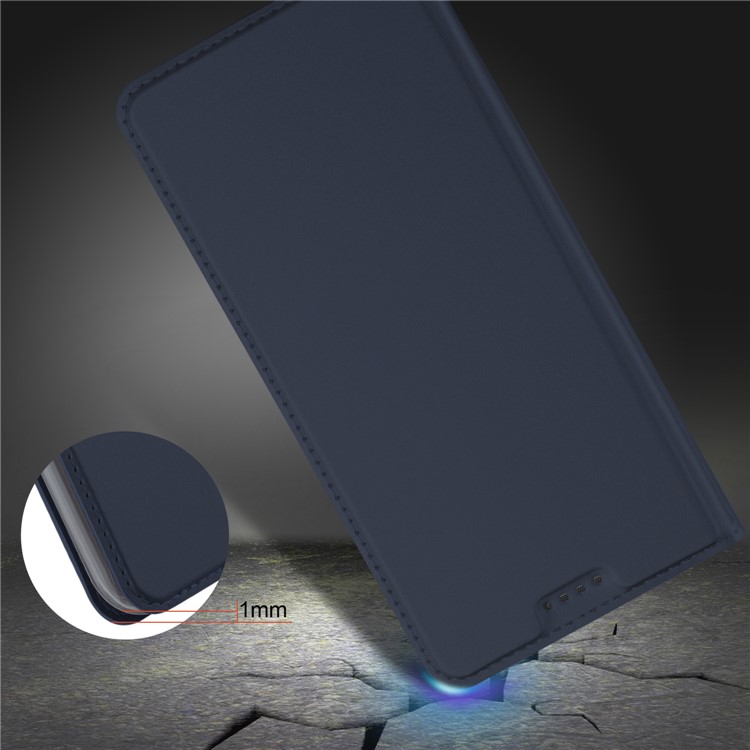 Flip Leather Card Holder Smart Mobile Casing for Huawei P Smart / Enjoy 7S - Dark Blue-6