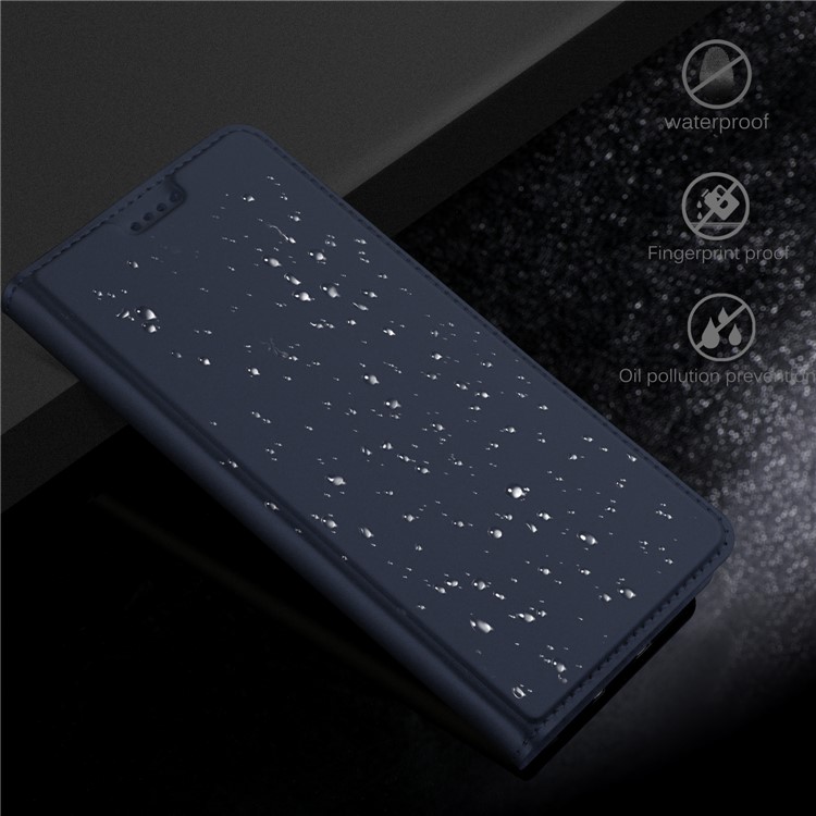 Flip Leather Card Holder Smart Mobile Casing for Huawei P Smart / Enjoy 7S - Dark Blue-7