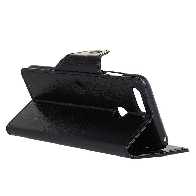 PU Leather Wallet Stand Mobile Phone Case for Huawei Honor 7X - Black-5