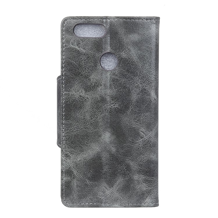 PU Leather Wallet Stand Mobile Phone Cover for Huawei Honor 7X - Grey-3
