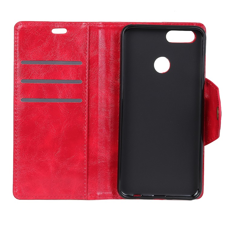 PU Leather Wallet Stand Mobile Phone Shell for Huawei Honor 7X - Red-4