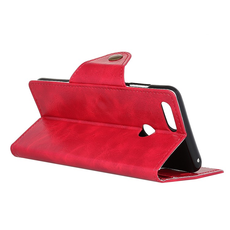 PU Leather Wallet Stand Mobile Phone Shell for Huawei Honor 7X - Red-5