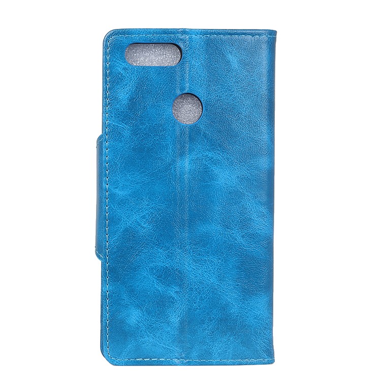 PU Leather Wallet Cell Phone Case with Stand for Huawei Honor 7X - Blue-3