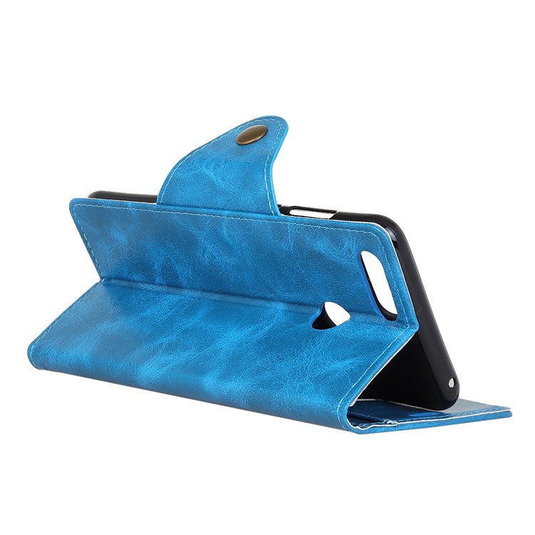 PU Leather Wallet Cell Phone Case with Stand for Huawei Honor 7X - Blue-5